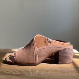 Lucky Brand Taupe Block Heel Mules
